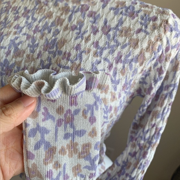 ZARA New Floral Knit Mock Neck Top Size S - Picture 3 of 5